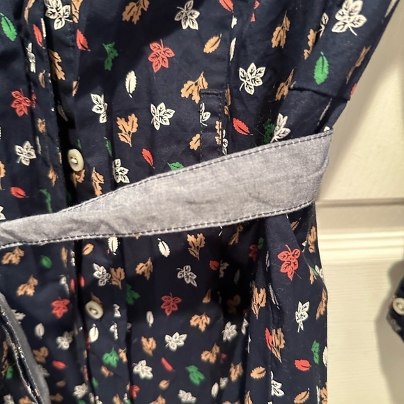 Tommy Hilfiger Leaf Belted Shirt Dress Navy Blue M - Picture 3 of 8